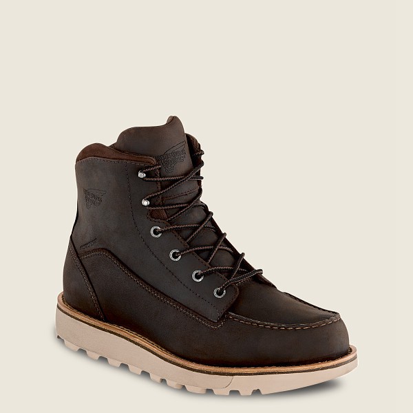 Red Wing Work Boots Mens Dark Brown - Traction Tred Lite - 6-inch Waterproof Soft Toe - 8256903-YI